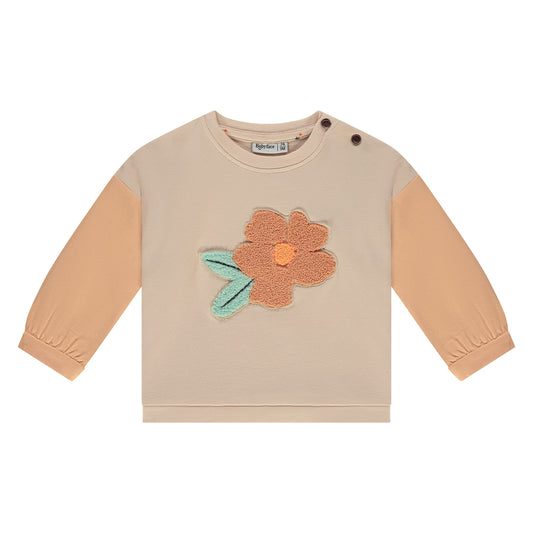 BABYFACE - ORANJE GEBLOEMDE SWEATER