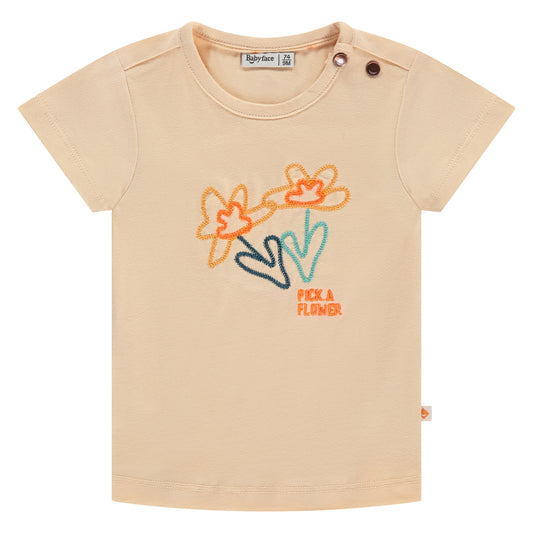 BABYFACE - ORANJE SHIRT MET BLOEMETJES
