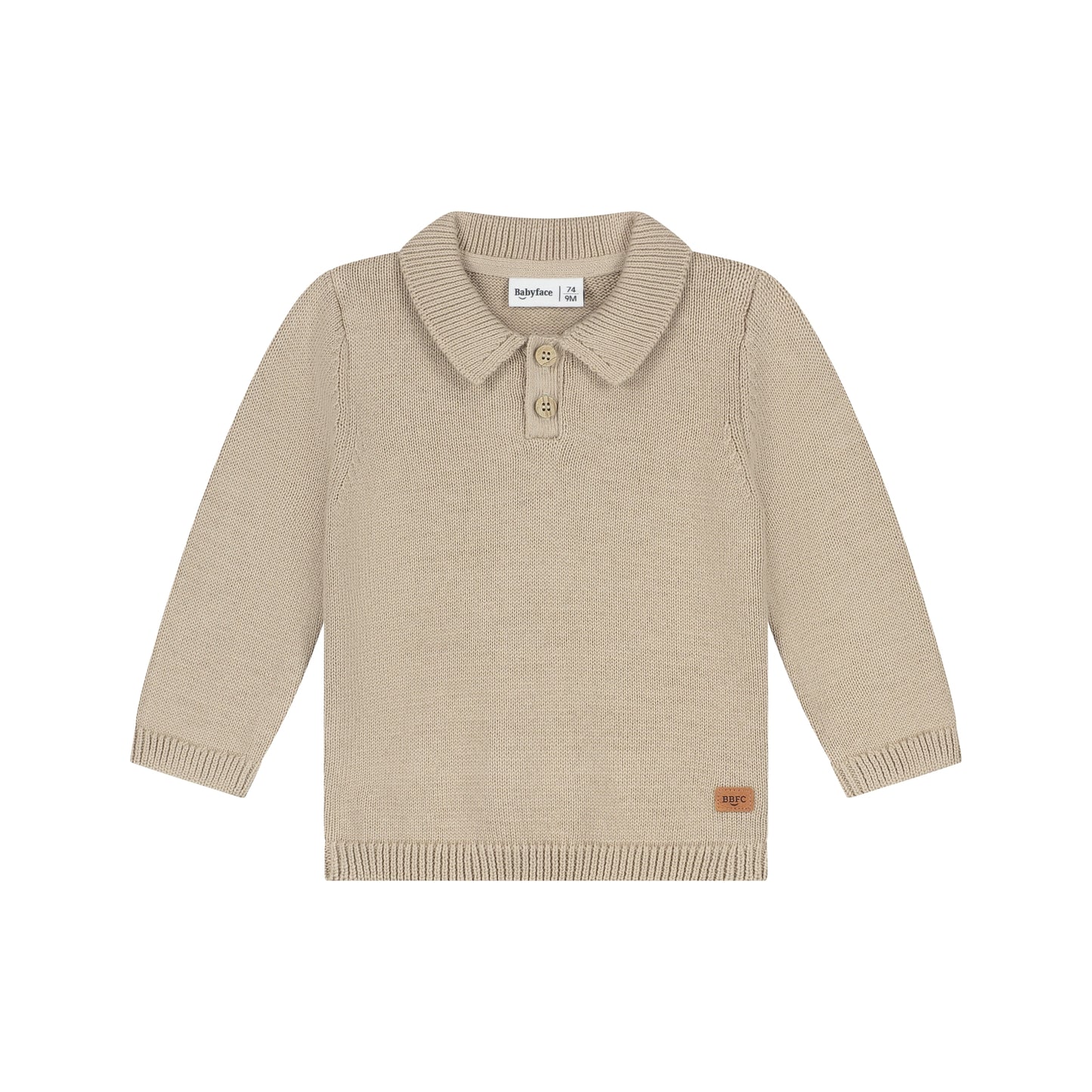 BABYFACE - GEBREIDE POLO SHIRT PEBBLE
