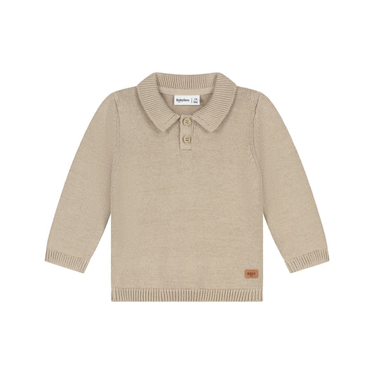 BABYFACE - GEBREIDE POLO SHIRT PEBBLE
