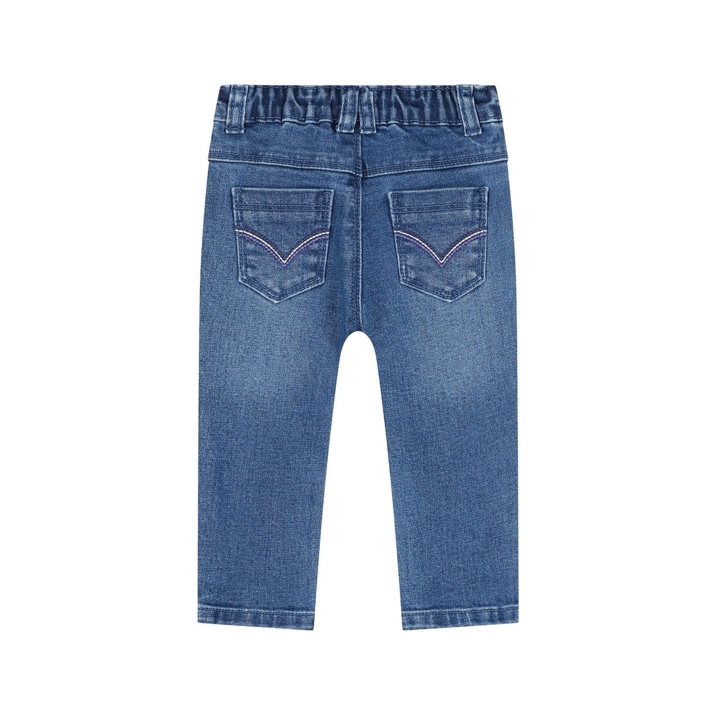 BABYFACE - DENIM BROEK PAARSE BLOEMEN