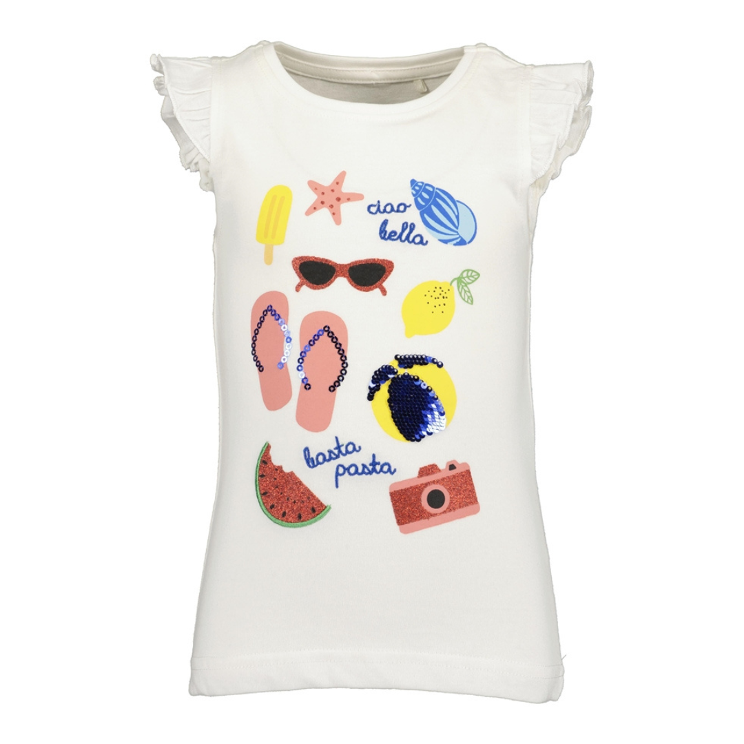 BLUE SEVEN - SHIRT MET PRINTS EN GLITTER