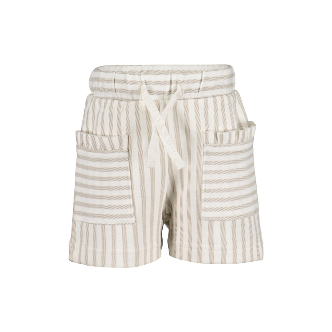 BLUE SEVEN - SHORT BEIGE/WIT GESTREEPT