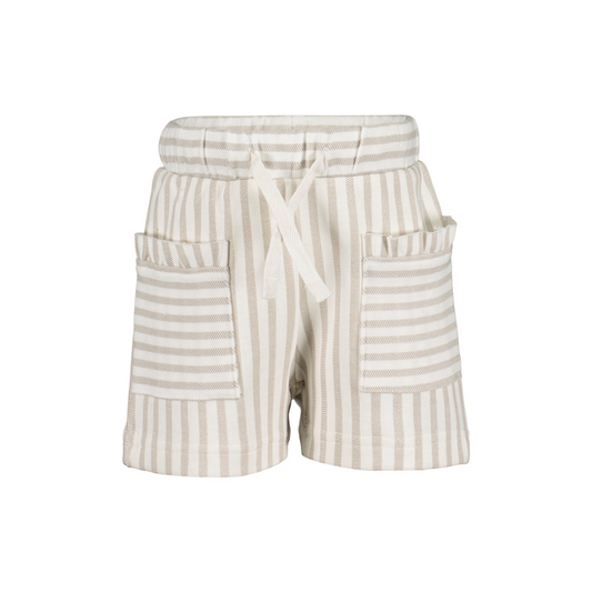 BLUE SEVEN - SHORT BEIGE/WIT GESTREEPT