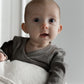 PETIT PIAO - MERINO WOLLEN ROMPER COFFEE