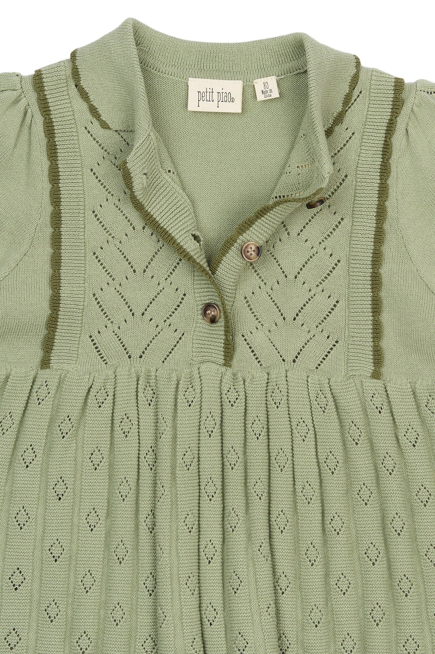 PETIT PIAO - GEBREIDE JURK EDEL MOSS