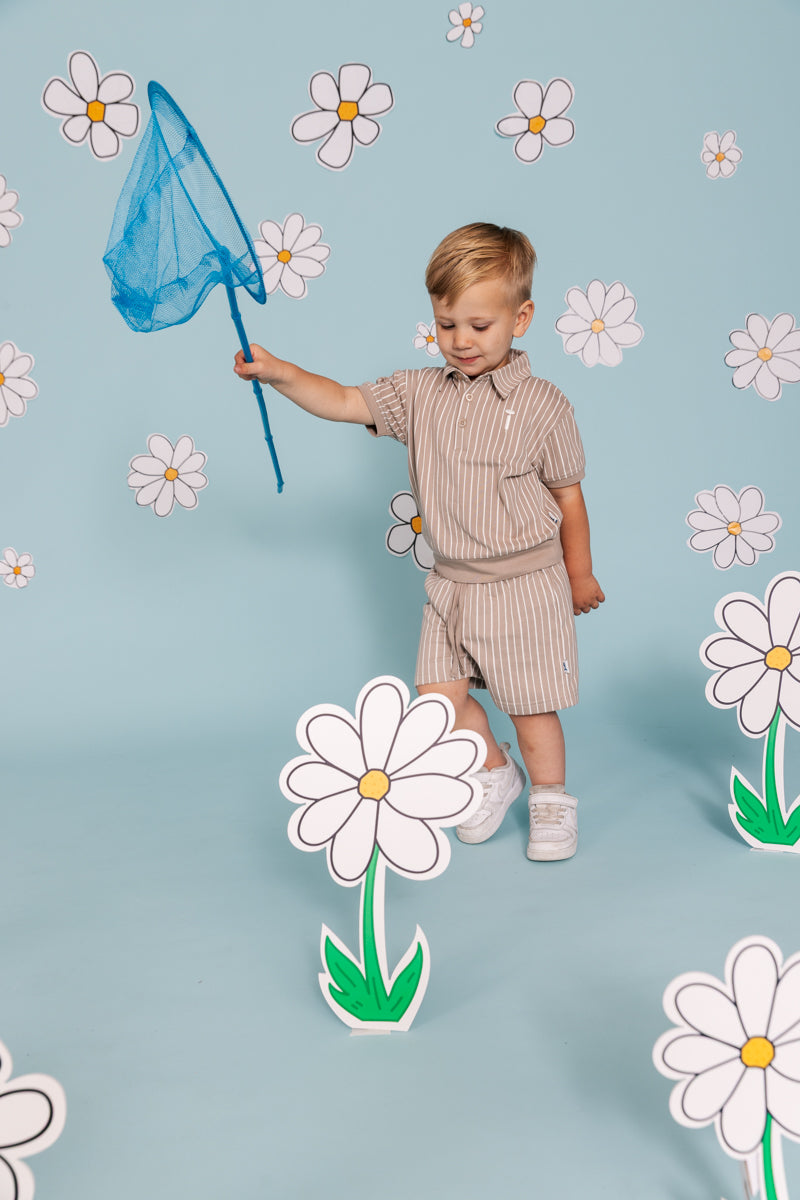 QUAPI - ELROY SHORT CREAM STRIPES