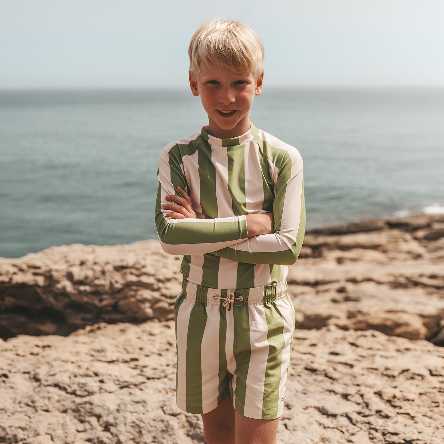 SALTED STORIES - IGUANA WIDE STRIPE SWIM SHIRT