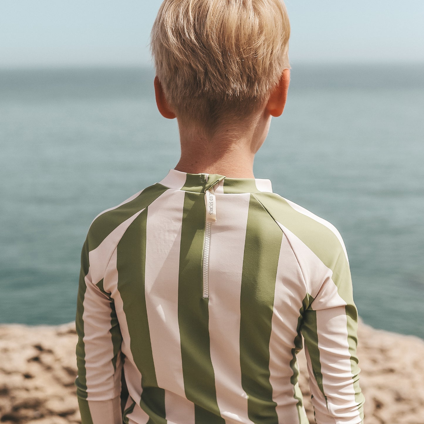 SALTED STORIES - IGUANA WIDE STRIPE SWIM SHIRT
