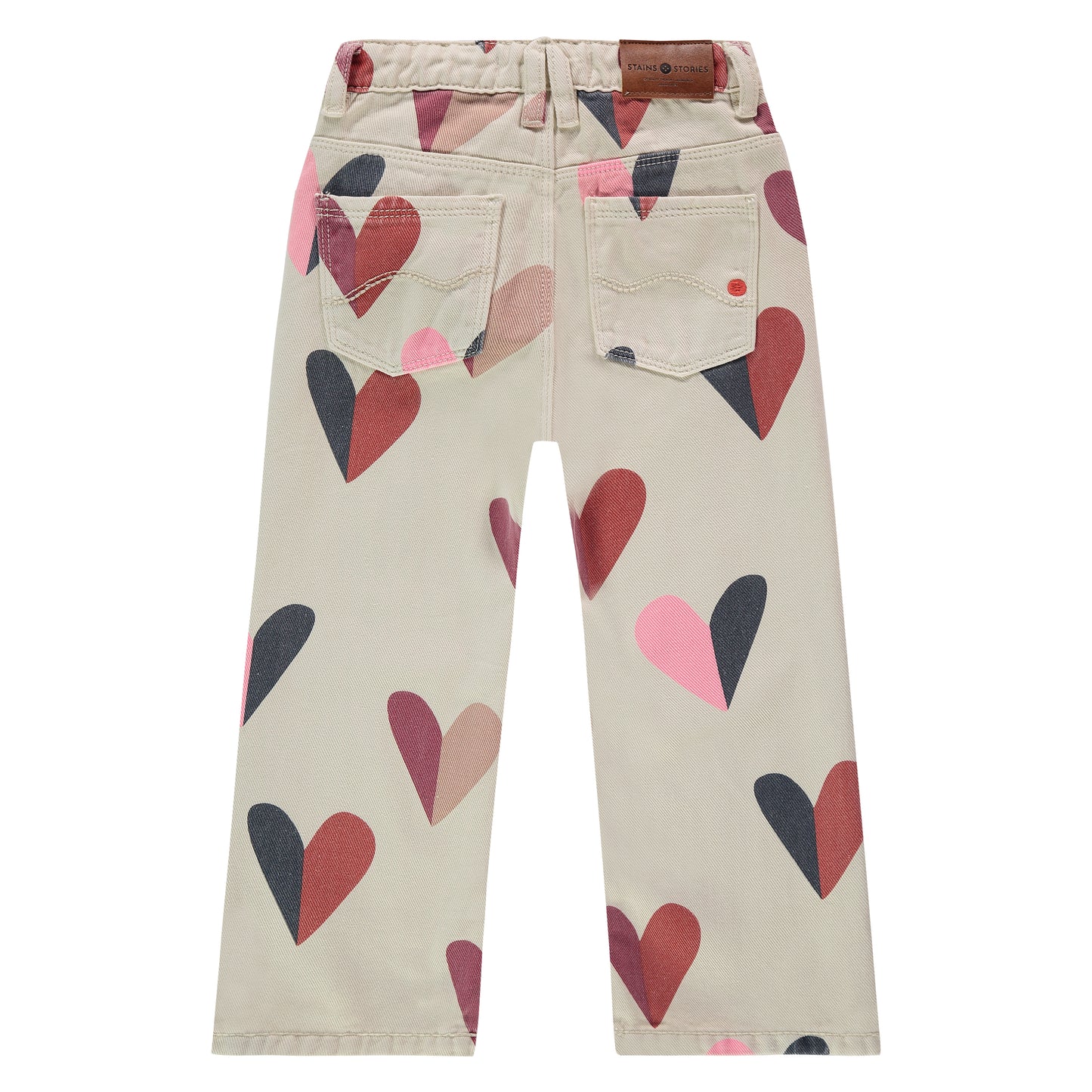 STAINS AND STORIES - CREME DENIM BROEK MET HARTJES