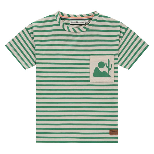 STAINS AND STORIES - GROEN GESTREEPT SHIRT