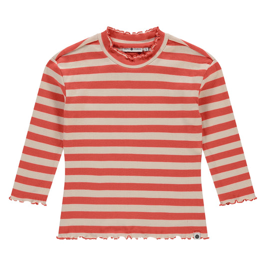 STAINS AND STORIES - GESTREEPT SHIRT GRAPEFRUIT
