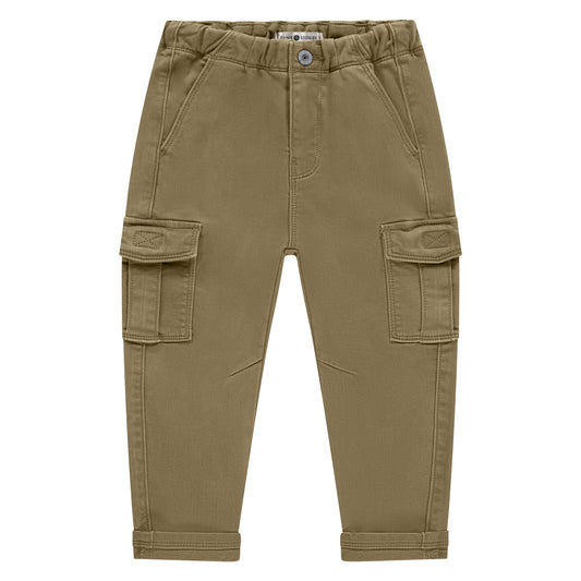 STAINS AND STORIES - WIDE FIT CAMEL CARGO BROEK
