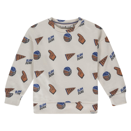 STAINS AND STORIES - BASKETBAL SWEATER OFF WHITE
