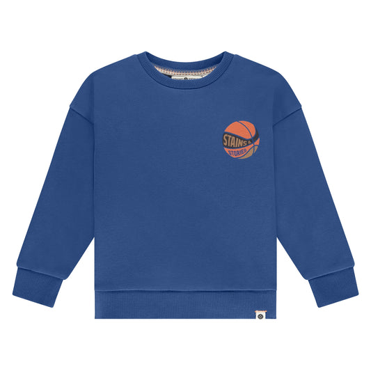 STAINS AND STORIES - BASKETBAL SWEATER BLAUW