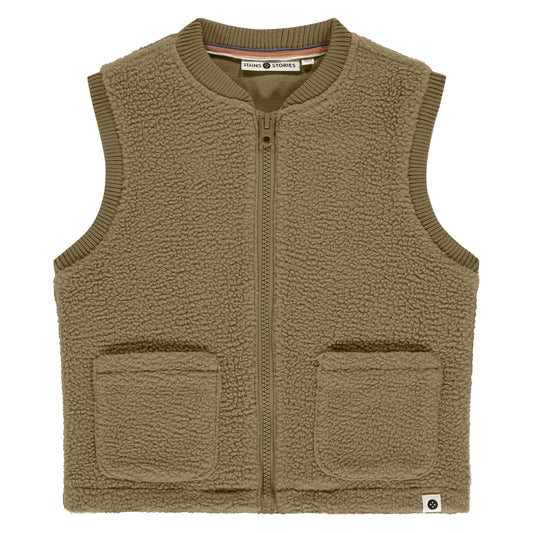 STAINS AND STORIES - CAMEL TEDDY GILET