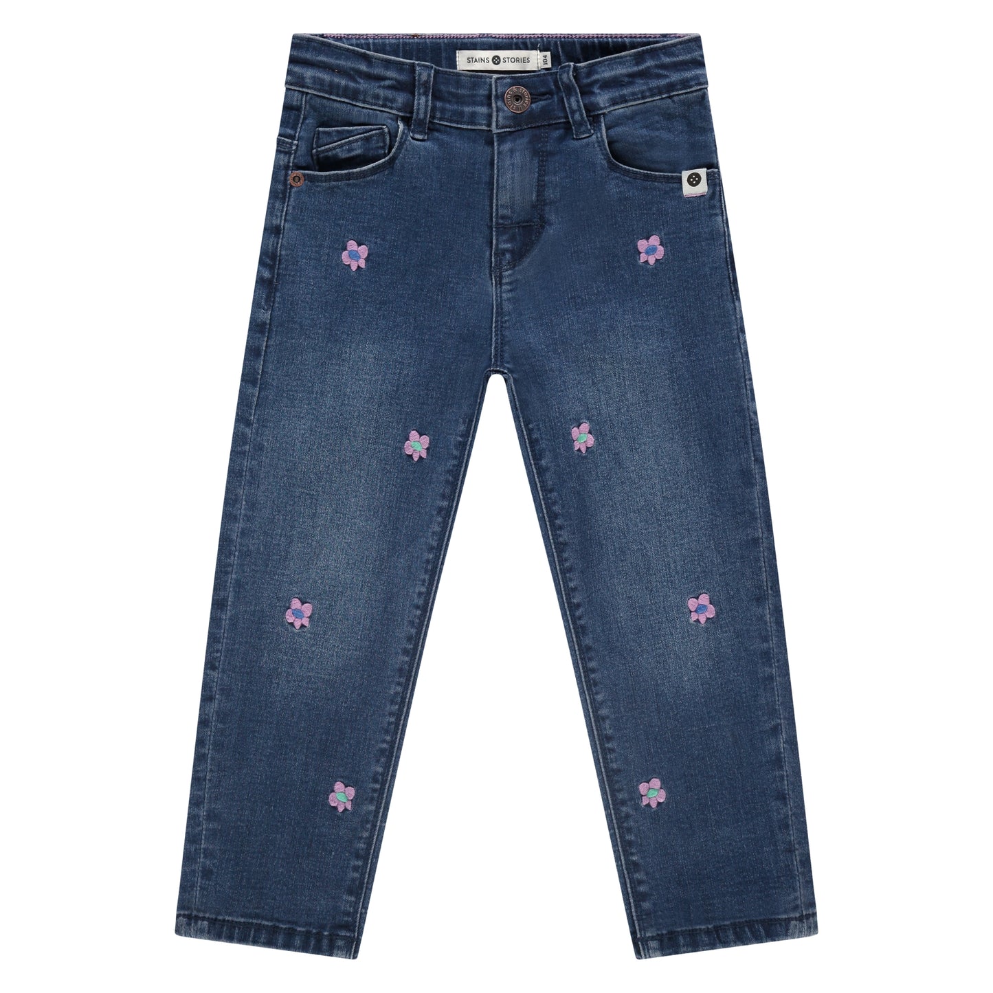 STAINS AND STORIES - DENIM BROEK MET BLOEMTJES