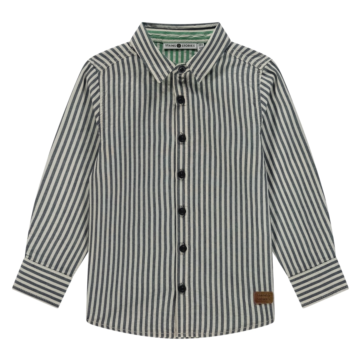 STAINS AND STORIES - BLOUSE DONKER BLAUW GESTREEPT