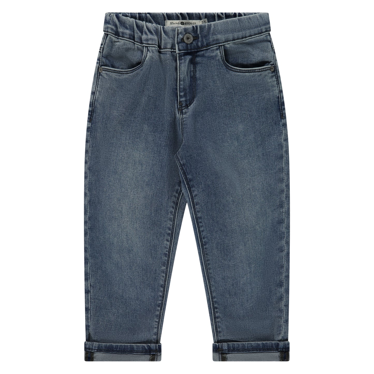 STAINS AND STORIES - MID GREY BLUE DENIM