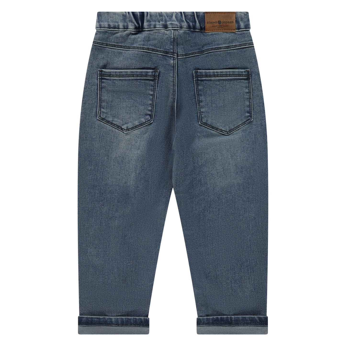 STAINS AND STORIES - MID GREY BLUE DENIM
