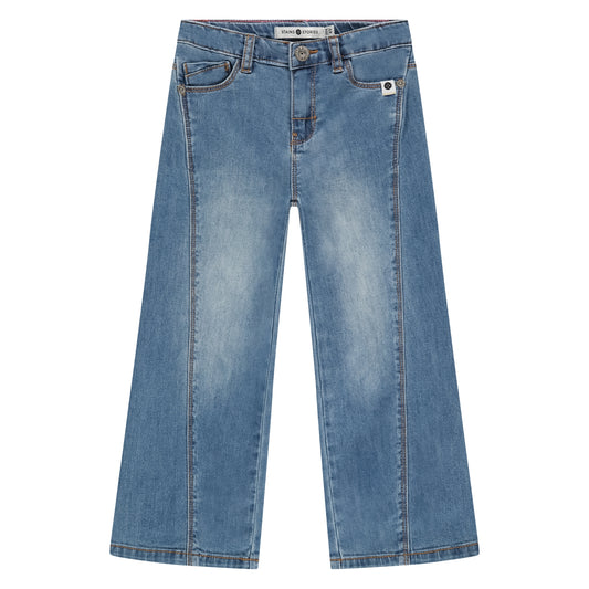 STAINS AND STORIES - MEDIUM BLUE DENIM WIDE LEG