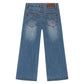 STAINS AND STORIES - MEDIUM BLUE DENIM WIDE LEG