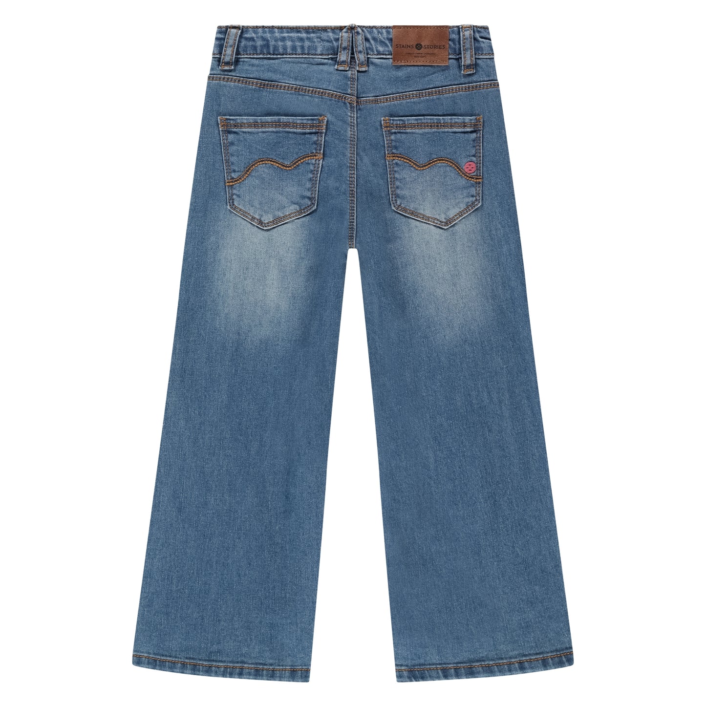 STAINS AND STORIES - MEDIUM BLUE DENIM WIDE LEG