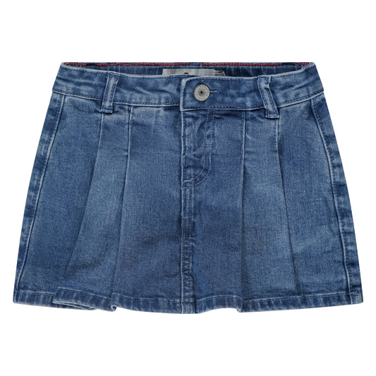 STAINS AND STORIES - MEDIUM BLUE DENIM SKORT