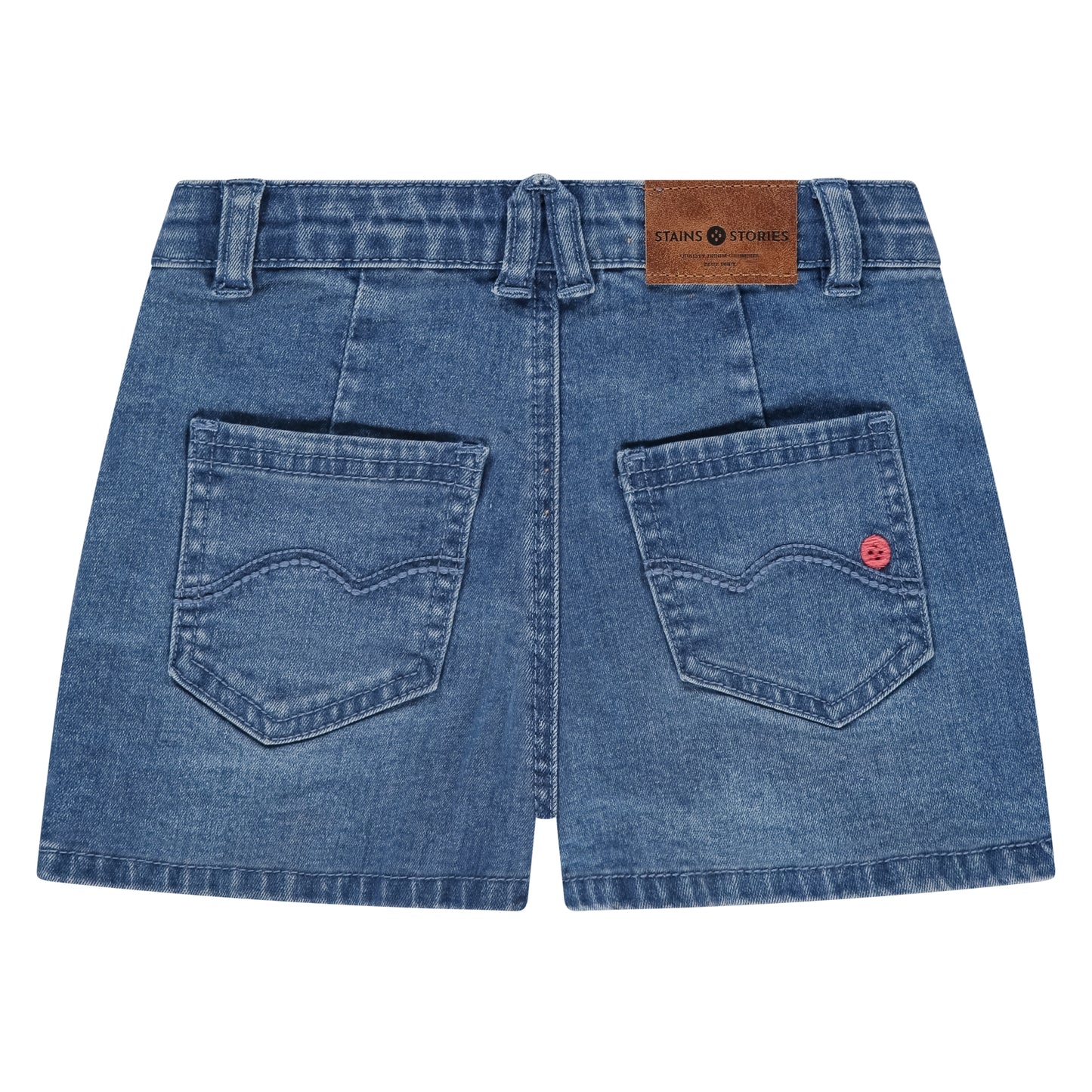 STAINS AND STORIES - MEDIUM BLUE DENIM SKORT