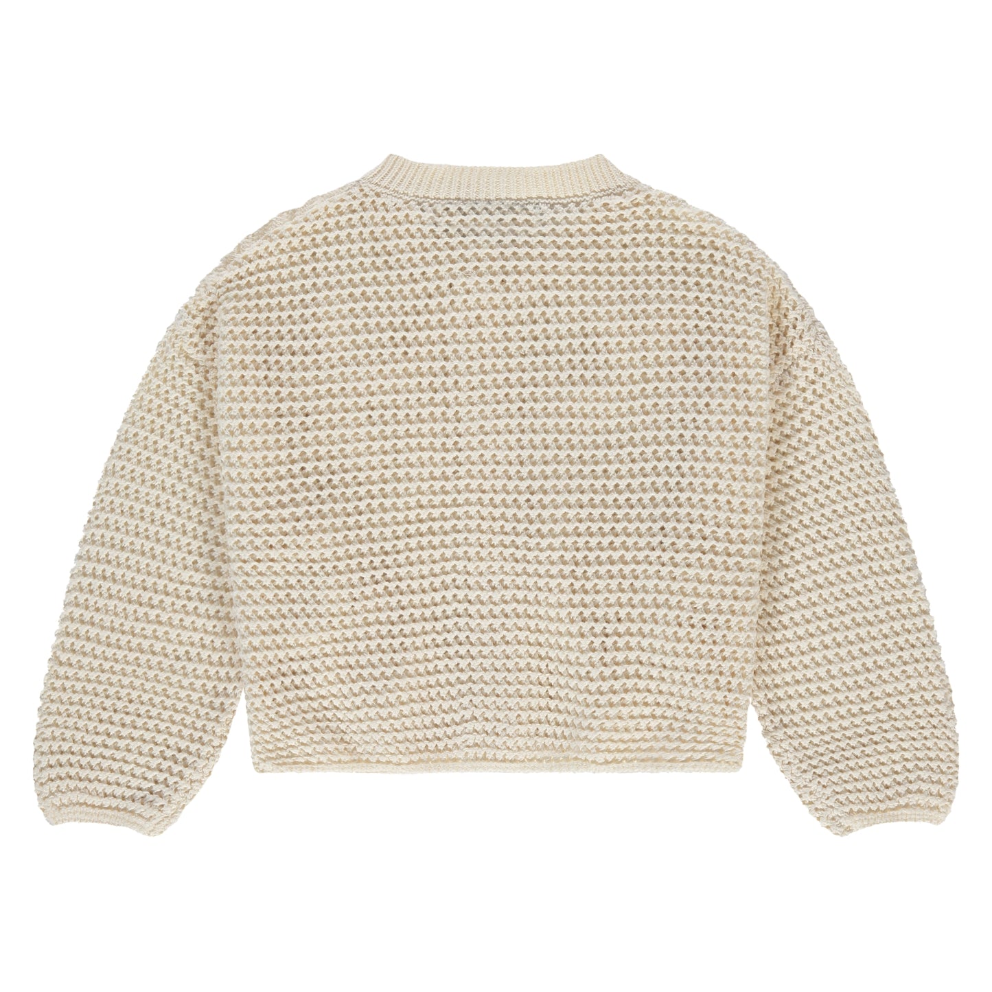 STAINS AND STORIES - IVORY GEHAAKT VEST 3D BLOEMEN