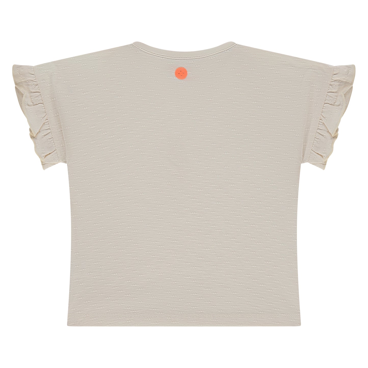 STAINS AND STORIES - IVORY T-SHIRT MET RUCHES MOUWEN