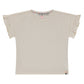STAINS AND STORIES - IVORY T-SHIRT MET RUCHES MOUWEN