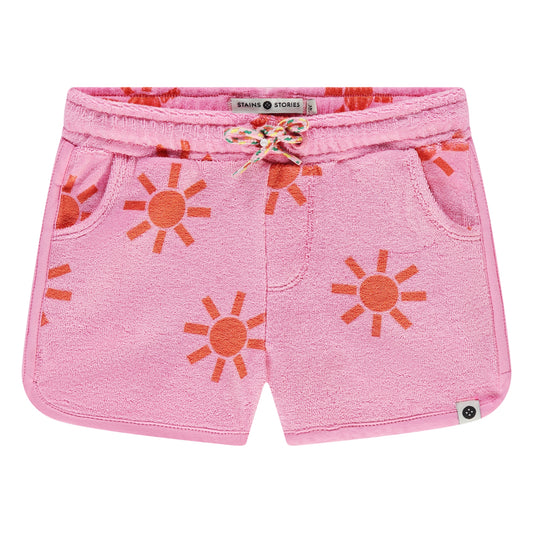 STAINS AND STORIES - BADSTOF NEON PINK SHORT