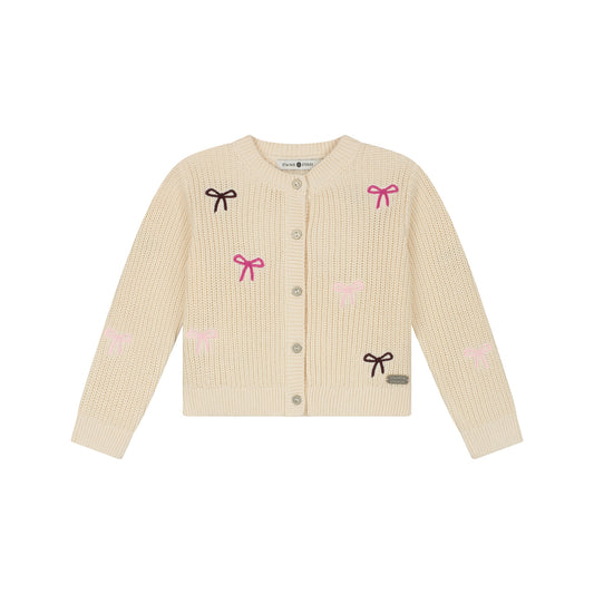 STAINS AND STORIES - GEBREID VEST CREAM STRIKJES