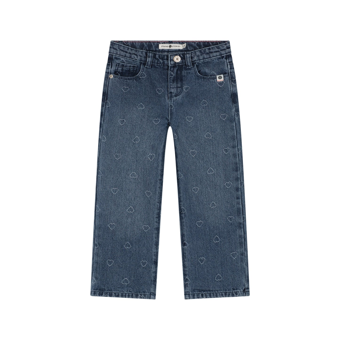 STAINS AND STORIES - WIDE LEG MEDIUM BLUE DENIM