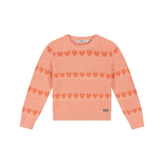 STAINS AND STORIES - GEBREIDE TRUI HARTJES SALMON