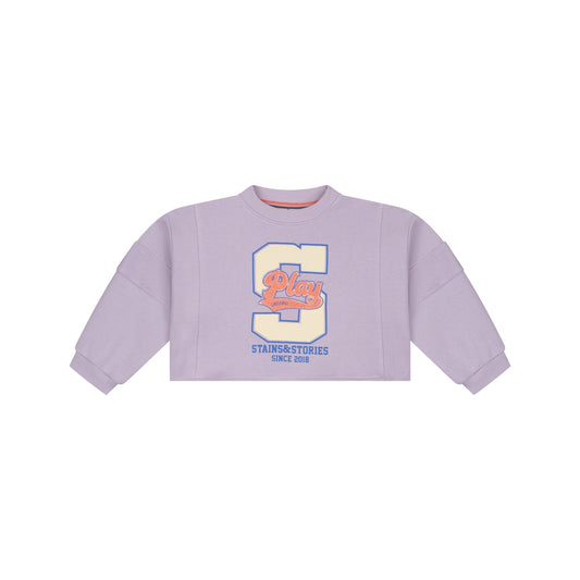 STAINS AND STORIES - CROPPED SWEATER LILAC