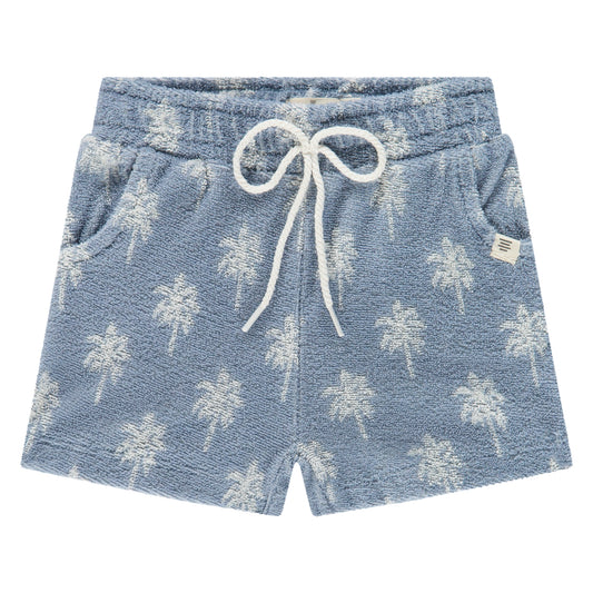 A TINY STORY - BABY SHORT LIGHT BLUE PALM