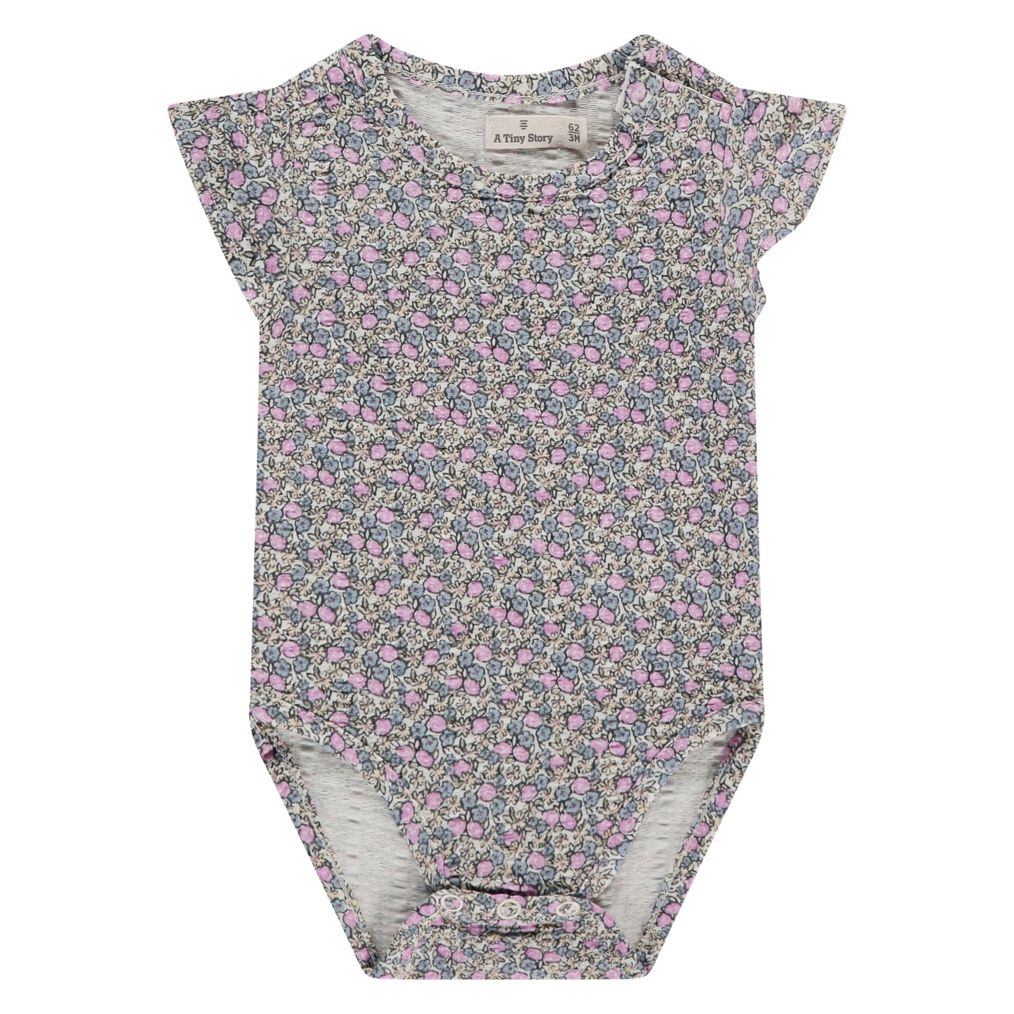 A TINY STORY - MULTICOLOUR ROMPER MET KORTE MOUW