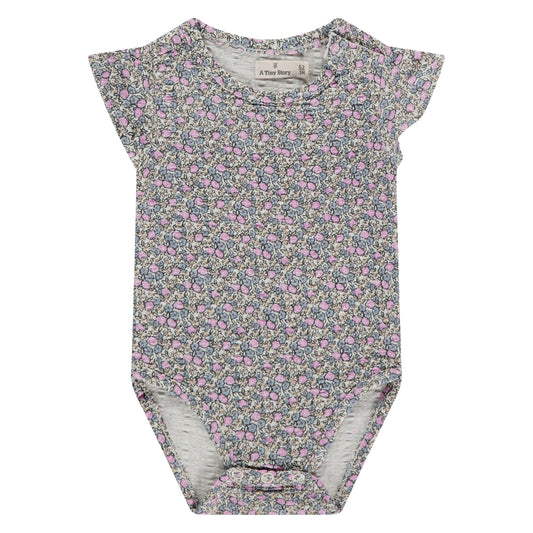 A TINY STORY - MULTICOLOUR ROMPER MET KORTE MOUW