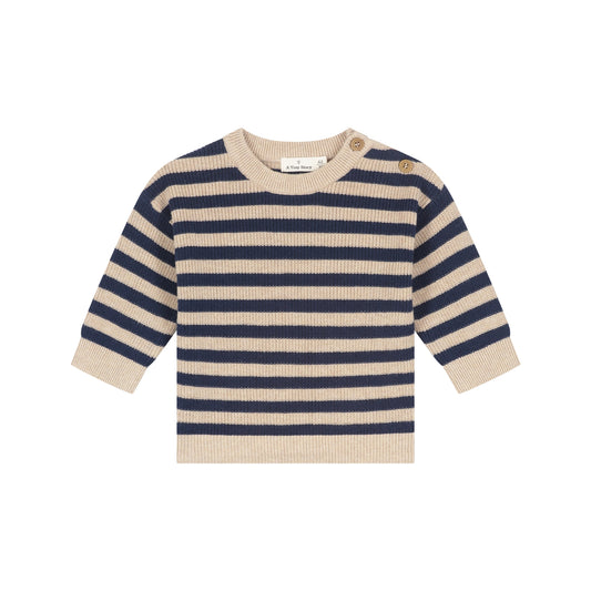 A TINY STORY - DARK BLUE GESTREEPTE TRUI