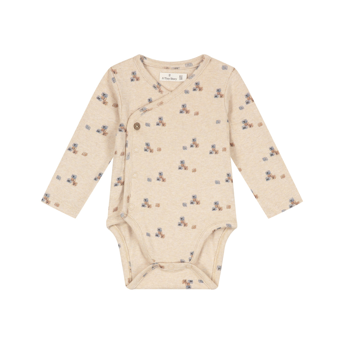 A TINY STORY - ROMPER BEIGE MELANGE BLOKJES