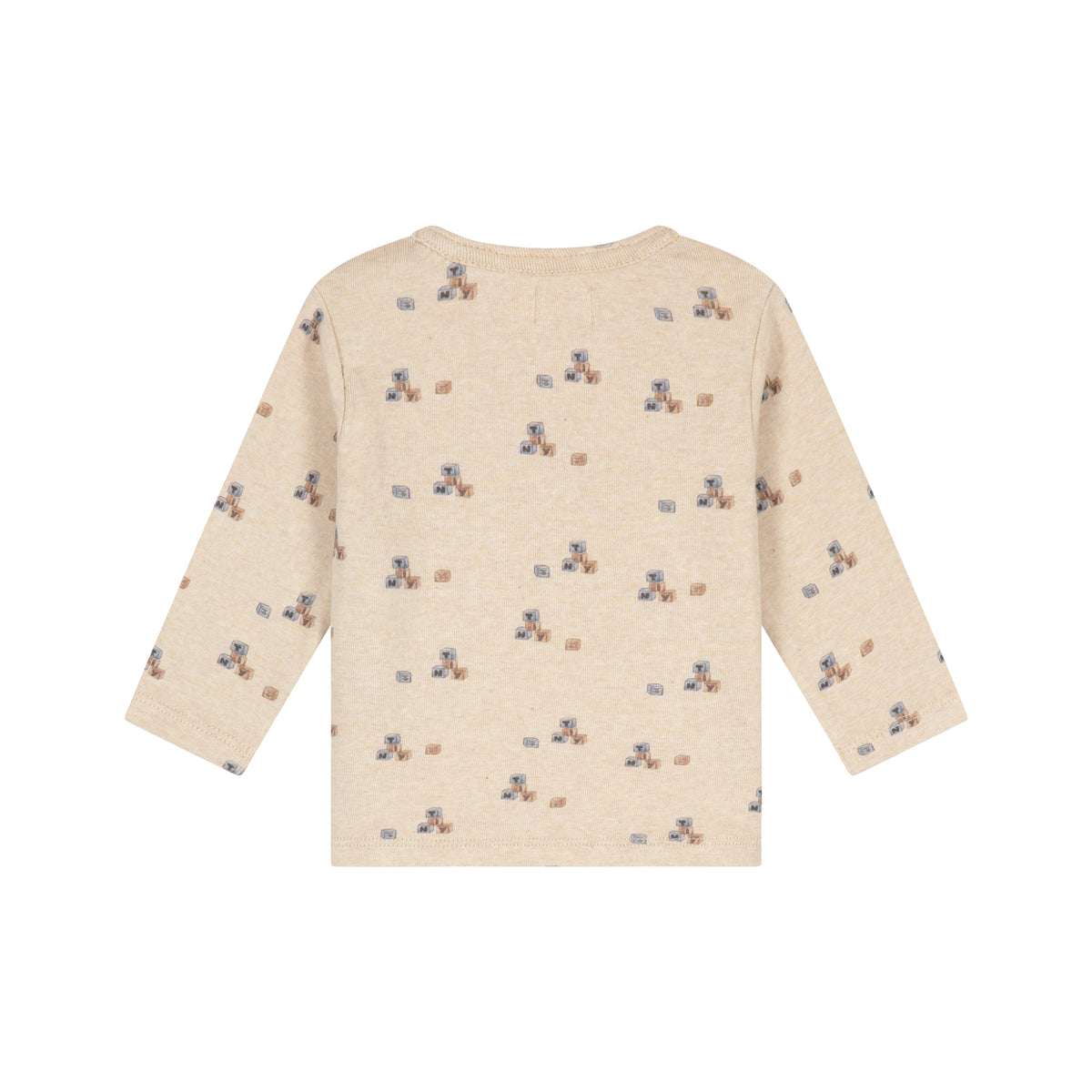 A TINY STORY - BABY SHIRT BEIGE MELANGE BLOKJES