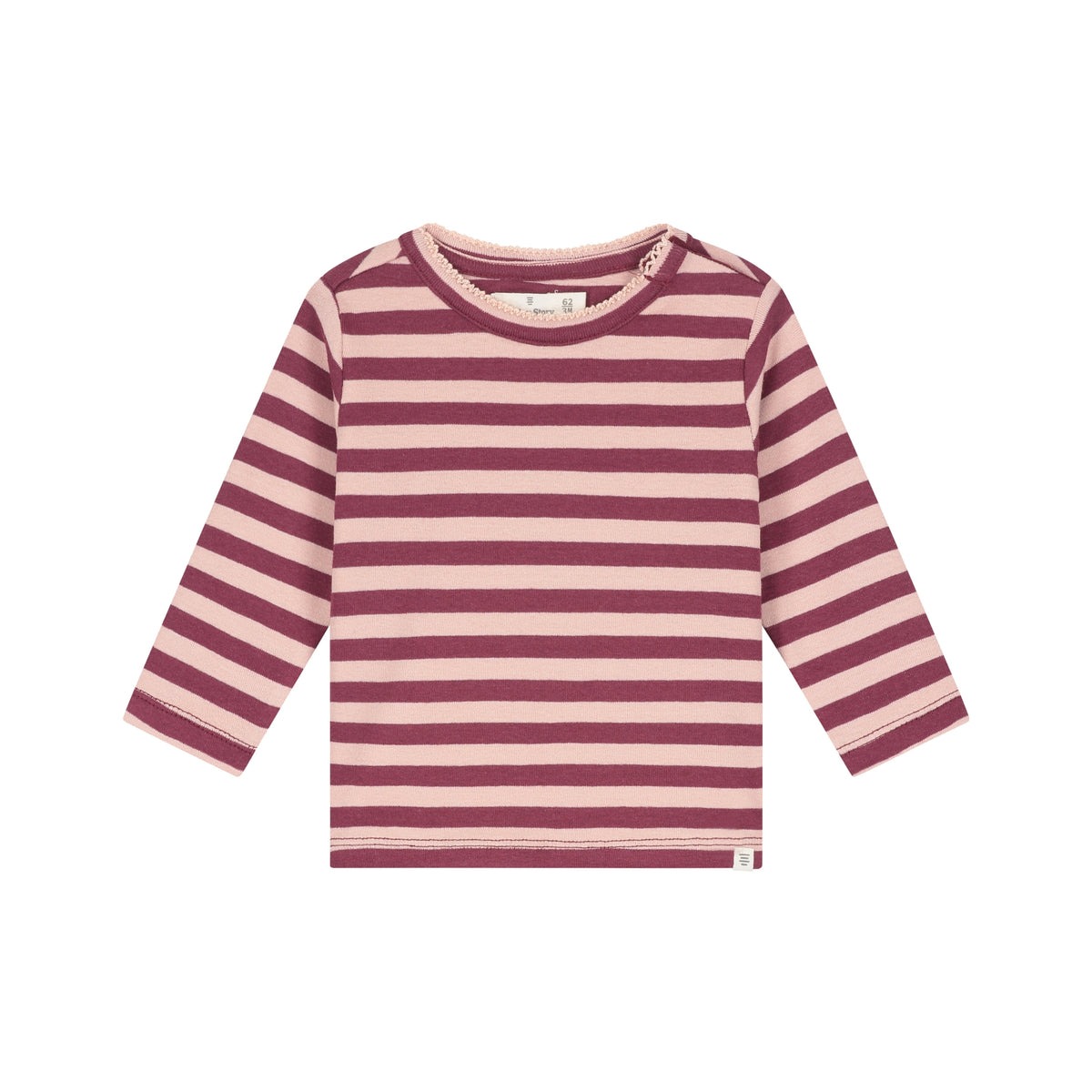 A TINY STORY - BABY SHIRT GESTREEPT DARK RED