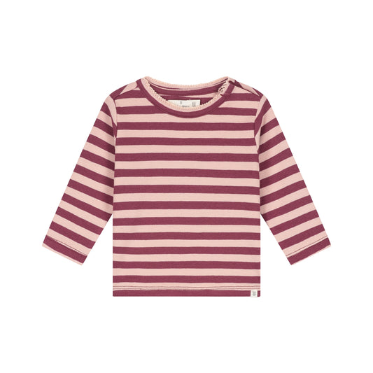 A TINY STORY - BABY SHIRT GESTREEPT DARK RED