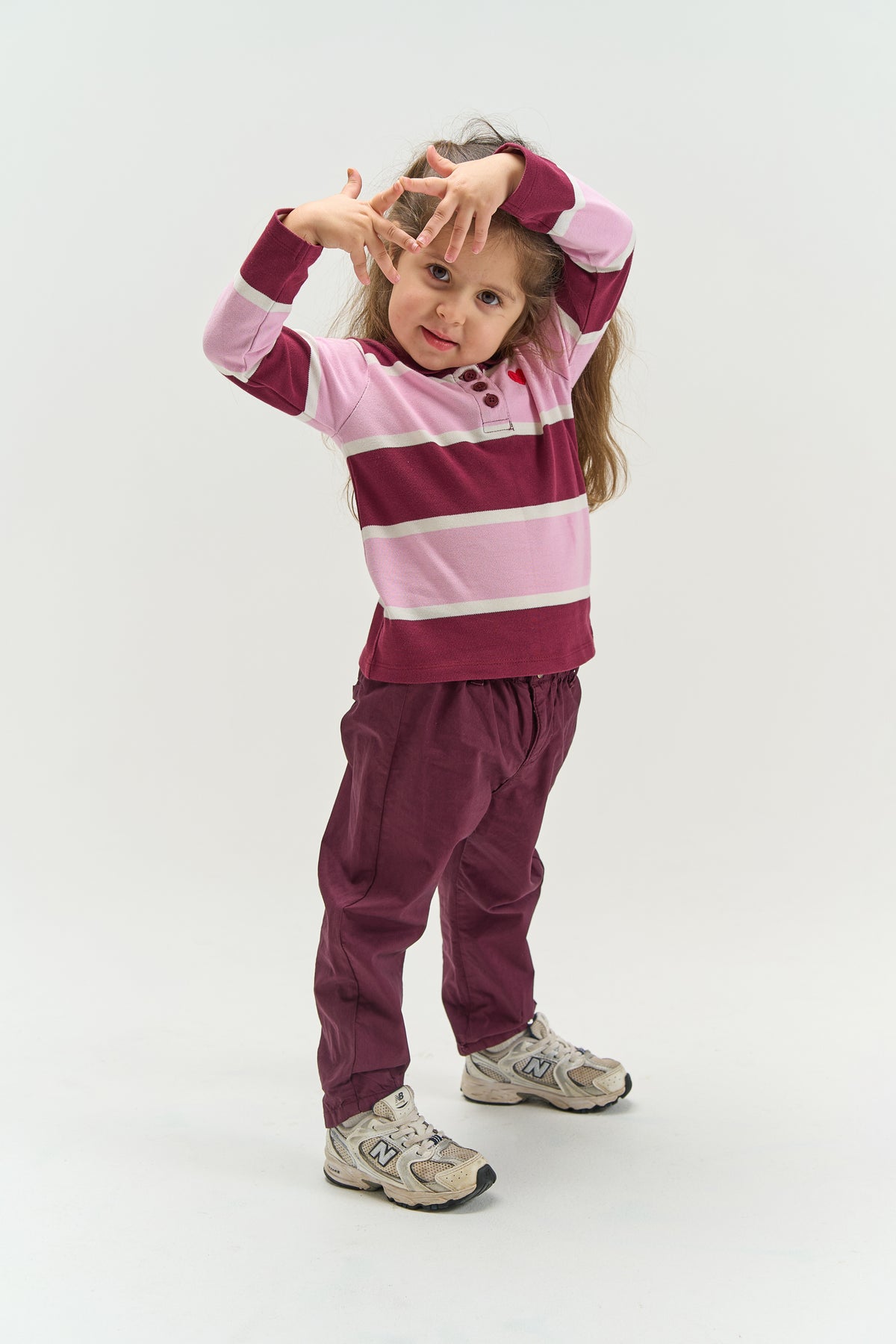 THE NEW - NIDA MOM FIT BROEK BURGUNDY