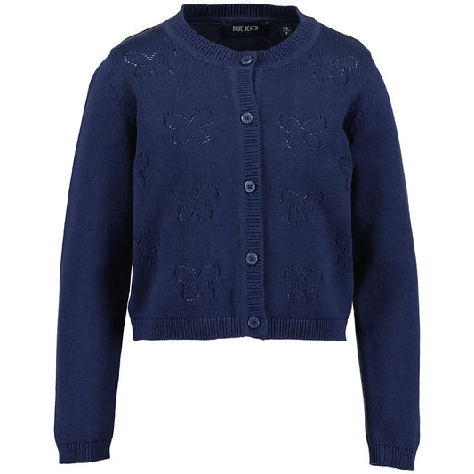BLUE SEVEN - VEST MET OPEN VLINDERTJES DONKER BLAUW