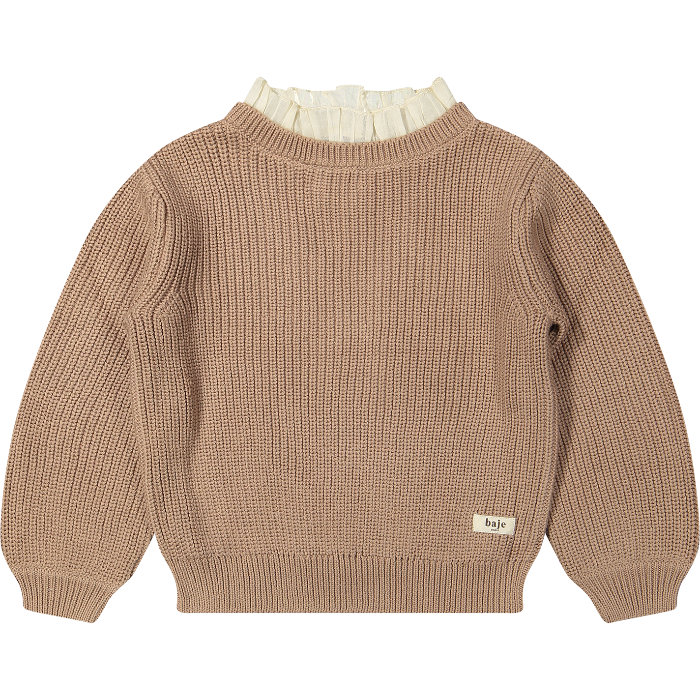 BAJE - SOHO GEBREIDE TRUI MET KRAAGJE PEACH ALMOND