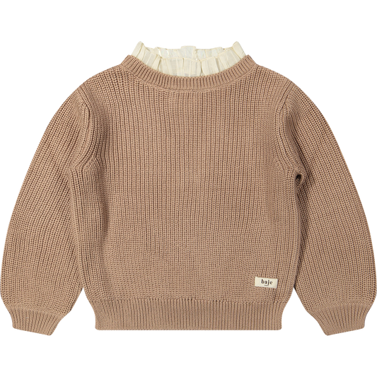BAJE - SOHO GEBREIDE TRUI MET KRAAGJE PEACH ALMOND
