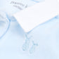 POETREE - BABYPAKJE VELOURS MET POPLIN KRAAG BLAUW